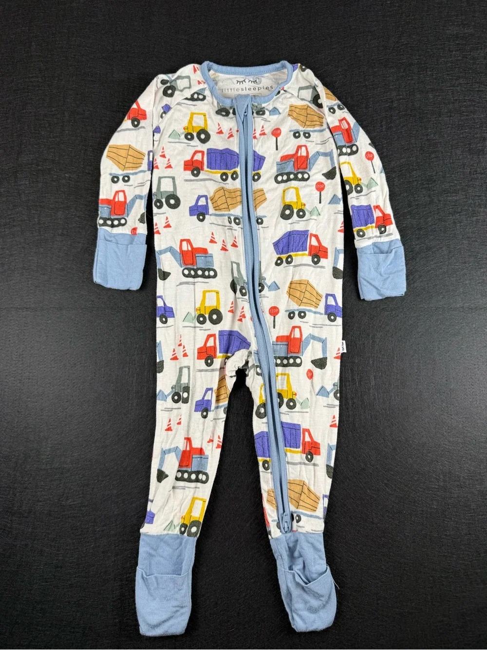 Little Sleepies Multi-Color Construction Truck Footed One-Piece